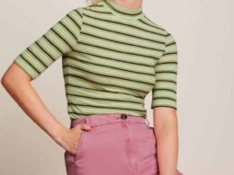 King Louie Turtle Top Seaside Stripe Dark Citron - La Vie en Rose Damesmode