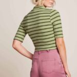 King Louie Turtle Top Seaside Stripe Dark Citron - La Vie en Rose Damesmode