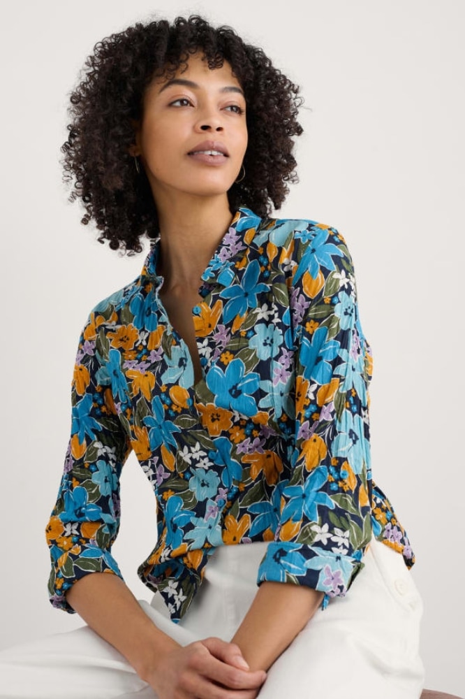 Larissa Shirt Citrus Floral Poseidon