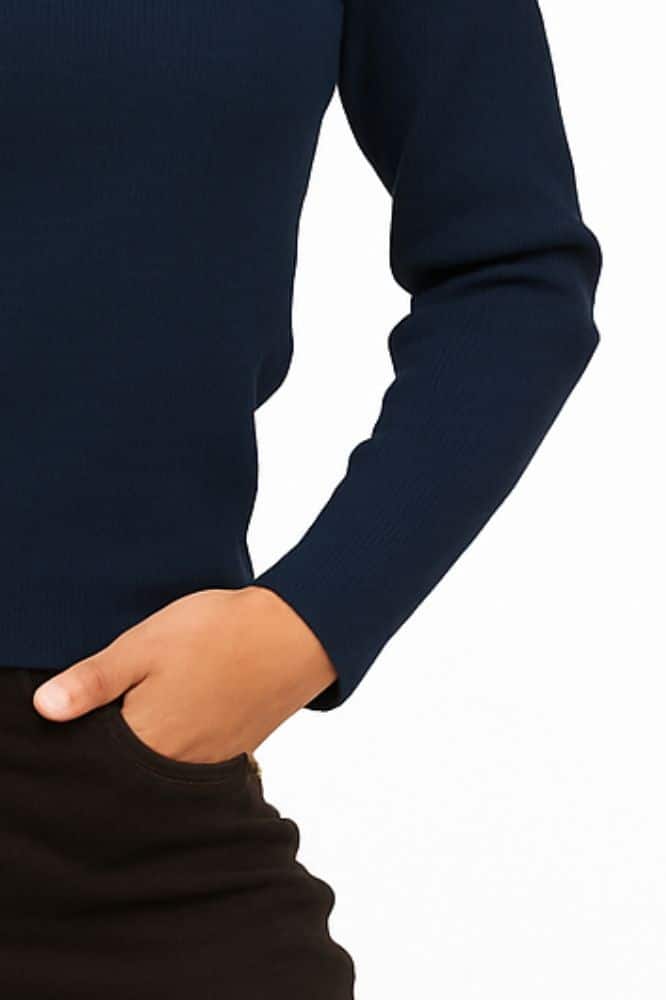 Roosenstein Wolke Liv Merino Rib Trui Navy - La Vie en Rose Damesmode