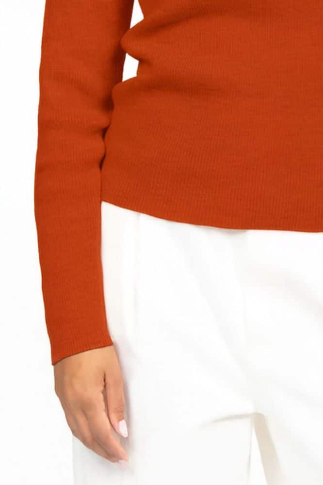 Roosenstein Wolke Liv Merino Rib Trui Rusty - La Vie en Rose Damesmode