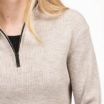 Roosenstein Wolke Robin Merino Rip Half Zip Sand - La Vie en Rose Damesmode
