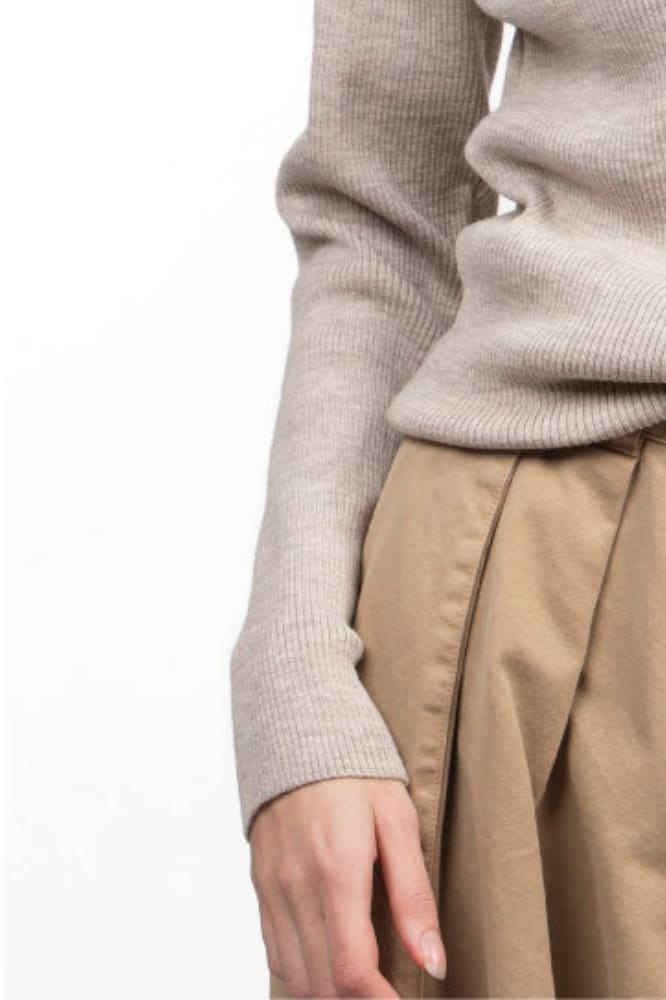 Roosenstein Wolke Robin Merino Rip Half Zip Sand - La Vie en Rose Damesmode