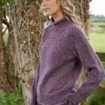 SI628MDM_Fisherman Donegal Fleck Saddle Shoulder Sweater in Dark Mauve (3)