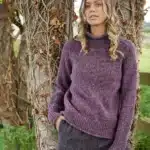 SI628MDM_Fisherman Donegal Fleck Saddle Shoulder Sweater in Dark Mauve (3)