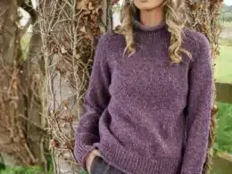 SI628MDM_Fisherman Donegal Fleck Saddle Shoulder Sweater in Dark Mauve (3)