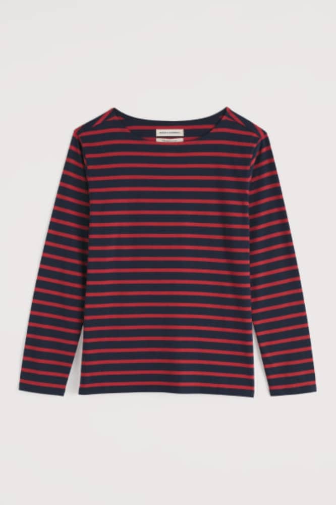Sailor Shirt Breton Maritime Deep Rust - La Vie en Rose Damesmode Enkhuizen