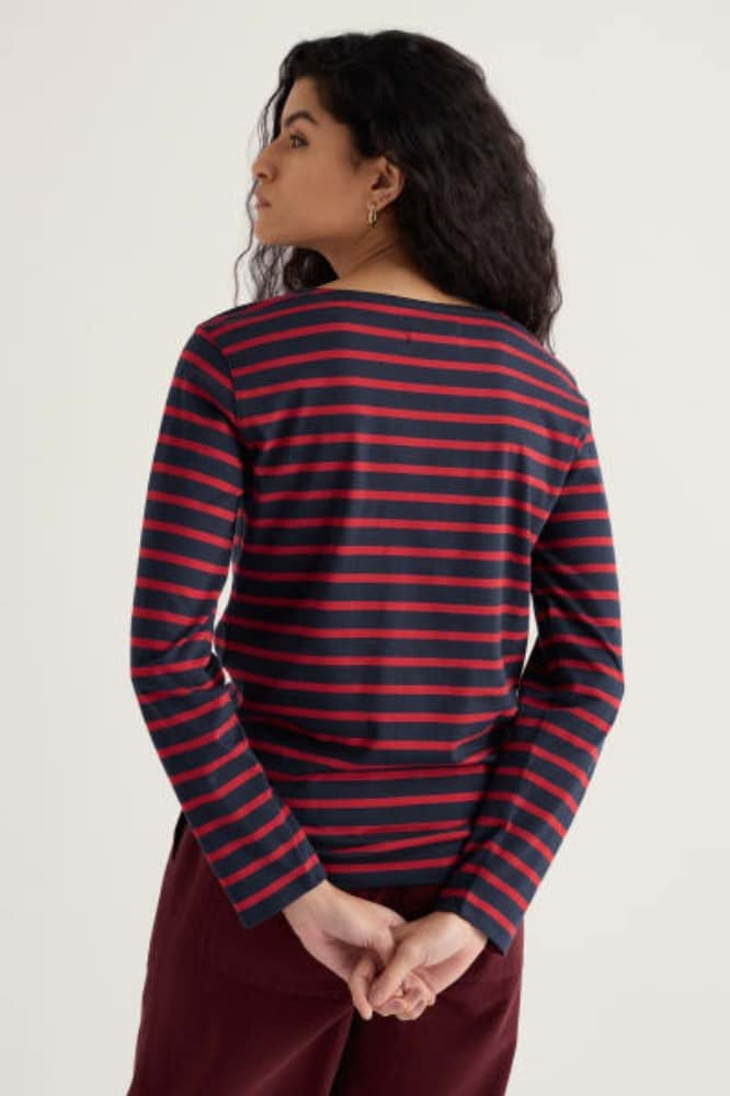 Sailor Shirt Breton Maritime Deep Rust - La Vie en Rose Damesmode Enkhuizen