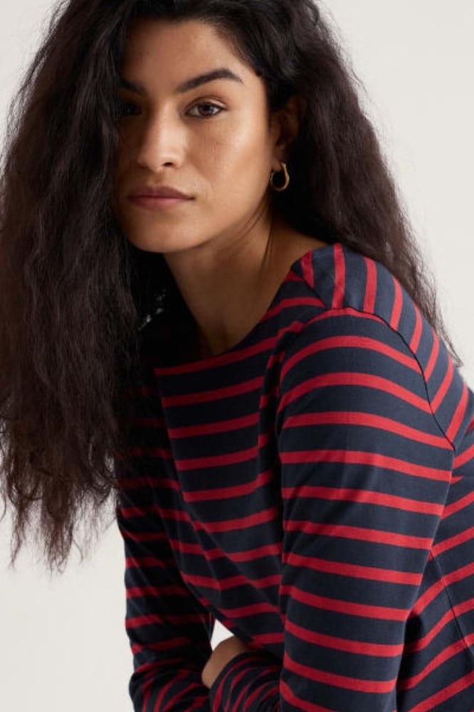 Sailor Shirt Breton Maritime Deep Rust - La Vie en Rose Damesmode Enkhuizen