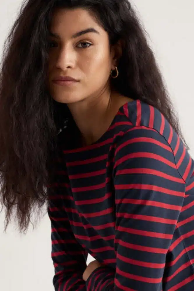 Sailor Shirt Breton Maritime Deep Rust - La Vie en Rose Damesmode Enkhuizen