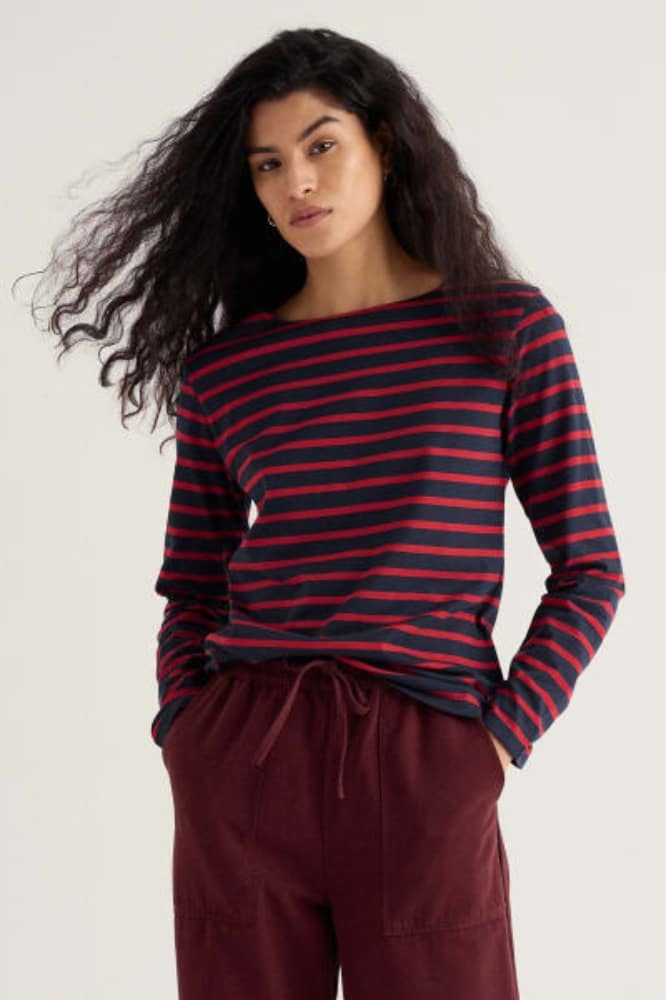 Sailor Shirt Breton Maritime Deep Rust - La Vie en Rose Damesmode Enkhuizen
