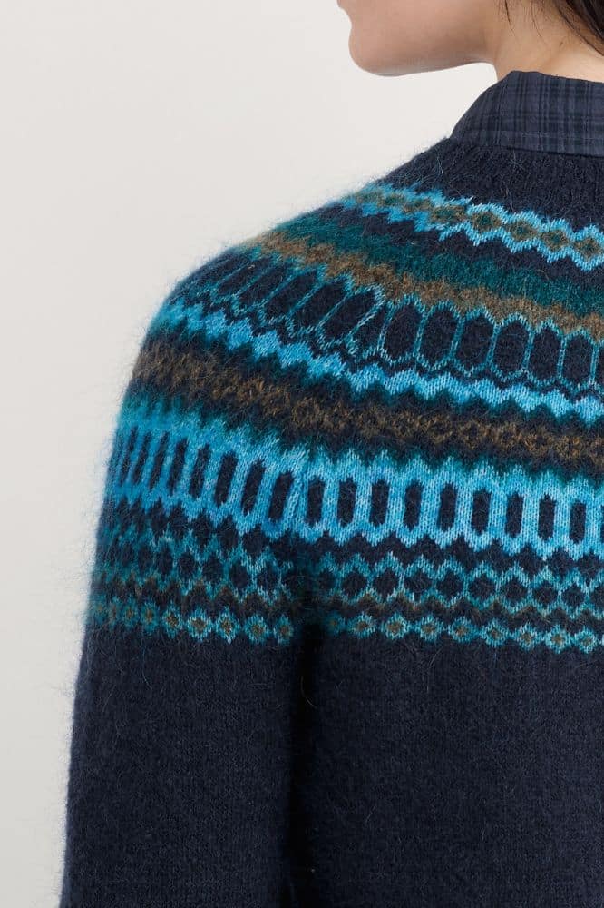 Seasalt Cornwall Annik Fair Isle Jumper Modernist Cyan Multi- La Vie en Rose Damesmode Enkhuizen