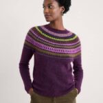 Seasalt Cornwall Annik Fair Isle Jumper Modernist Grape Oak Mix - La Vie en Rose Damesmode Enkhuizen