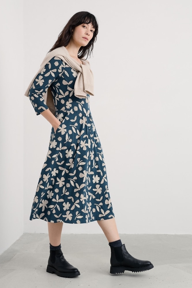 Seasalt Cornwall April Dress Organic Shapes Dark Lugger - La Vie en Rose Damesmode Enkhuizen