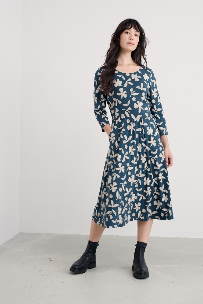Seasalt Cornwall April Dress Organic Shapes Dark Lugger - La Vie en Rose Damesmode Enkhuizen