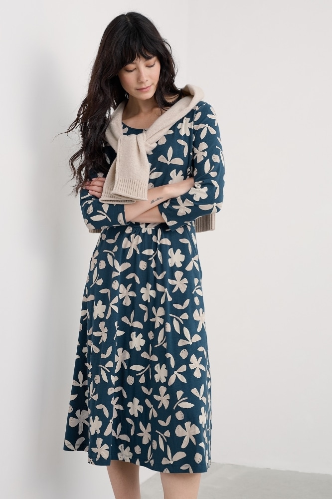 Seasalt Cornwall April Dress Organic Shapes Dark Lugger - La Vie en Rose Damesmode Enkhuizen