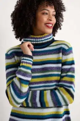 Seasalt Cornwall Braque Jumper Concertina Dark Citron Multi - La Vie en Rose Damesmode