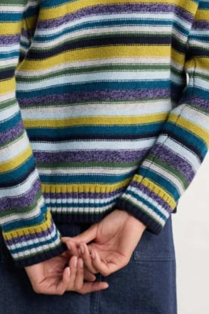 Seasalt Cornwall Braque Jumper Concertina Dark Citron Multi - La Vie en Rose Damesmode