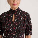 Seasalt Cornwall Calendula Dress Petal Press Onyx