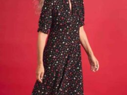 Seasalt Cornwall Calendula Dress Petal Press Onyx