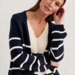 Seasalt Cornwall Castle Beach Cardigan Stripe Porthole Maritime Chalk - La Vie en Rose Damesmode