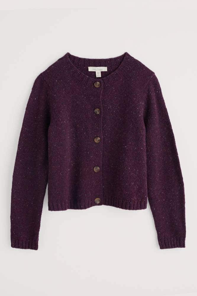 Seasalt Cornwall Dawson Pick Cardigan Merino Grape - La Vie en Rose Damesmode