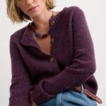 Seasalt Cornwall Dawson Pick Cardigan Merino Grape - La Vie en Rose Damesmode