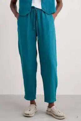 Seasalt Cornwall Dipping Sun Linen Trousers Dark Drift