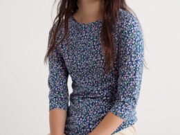 Seasalt Cornwall Easel 34 Sleeve Top Flax Flower Bright Orchid - La Vie en Rose Damesmode Enkhuizen