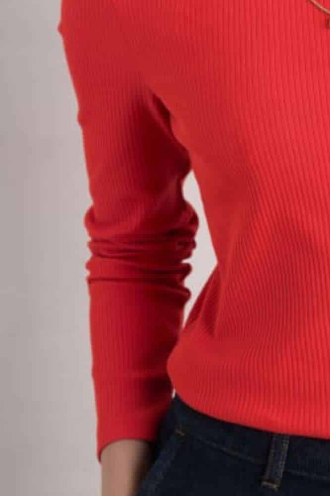 Seasalt Cornwall Gorse Lane Rib Top Tomato - La Vie en Rose Damesmode