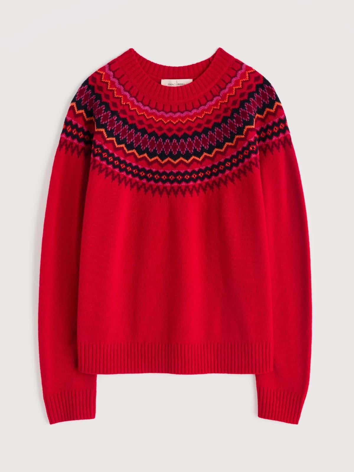 Seasalt Cornwall Gurnard's Head Jumper Windward Carmine Multi - La Vie en Rose Damesmode Enkhuizen