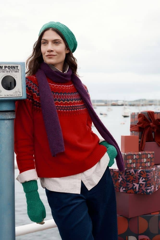 Seasalt Cornwall Gurnard's Head Jumper Windward Carmine Multi - La Vie en Rose Damesmode Enkhuizen