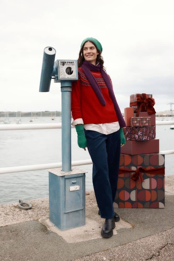 Seasalt Cornwall Gurnard's Head Jumper Windward Carmine Multi - La Vie en Rose Damesmode Enkhuizen