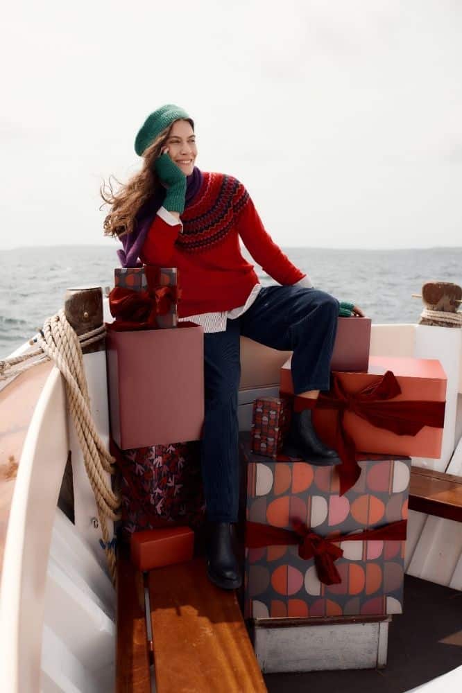 Seasalt Cornwall Gurnard's Head Jumper Windward Carmine Multi - La Vie en Rose Damesmode Enkhuizen