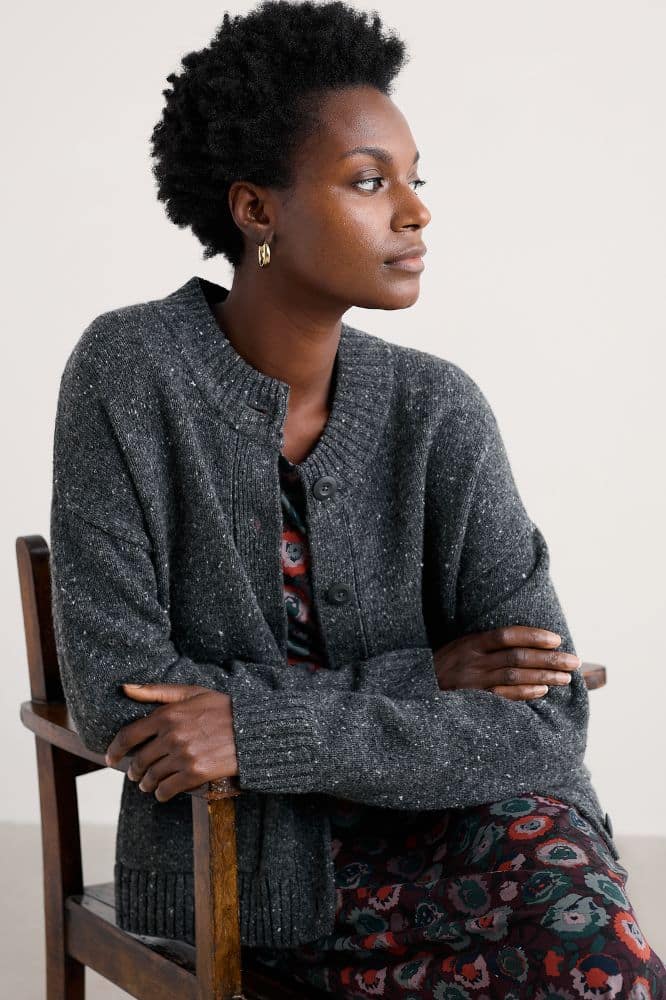 Seasalt Cornwall Harbour Sands Cardigan Coal - La Vie en Rose Damesmode Enkhuizen