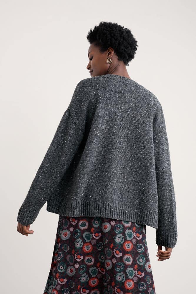 Seasalt Cornwall Harbour Sands Cardigan Coal - La Vie en Rose Damesmode Enkhuizen