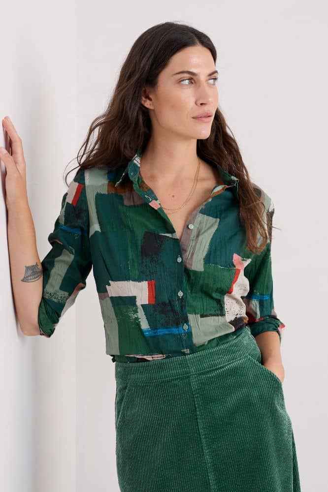 Seasalt Cornwall Larissa Shirt Aerial Field Coppice - La Vie en Rose Damesmode