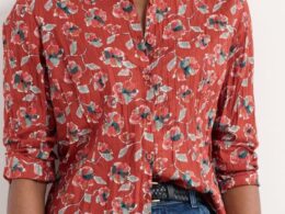 Seasalt Cornwall Larissa Shirt Artist Camellia Red Sail - La Vie en Rose Damesmode (1)