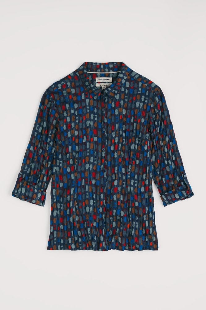 Seasalt Cornwall Larissa Shirt Dye Strokes Dark Lugger - La Vie en Rose Damesmode Enkhuizen