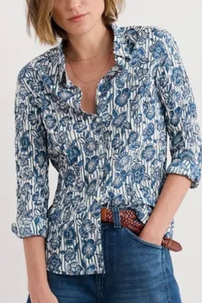 Seasalt Cornwall Larissa Shirt Floral Imprint Chalk - La Vie en Rose Damesmode Enkhuizen
