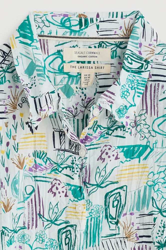 Seasalt Cornwall Larissa Shirt Garden Studio Sketch Chalk - La Vie en Rose Damesmode