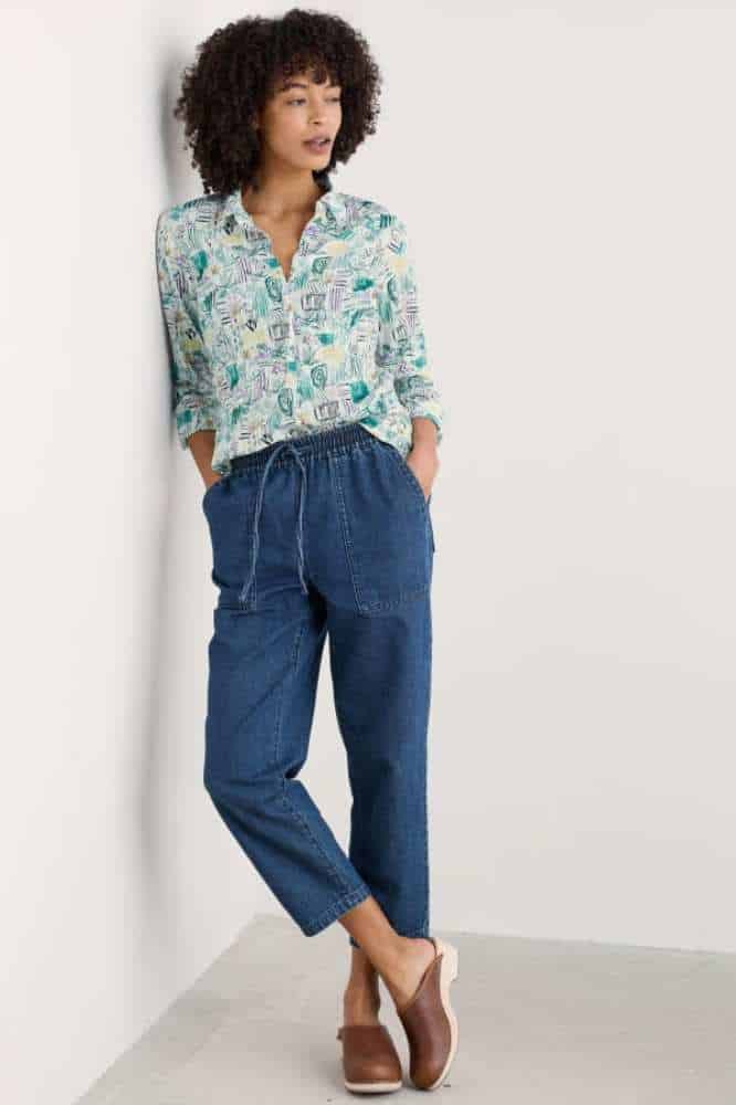 Seasalt Cornwall Larissa Shirt Garden Studio Sketch Chalk - La Vie en Rose Damesmode