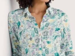 Seasalt Cornwall Larissa Shirt Garden Studio Sketch Chalk - La Vie en Rose Damesmode