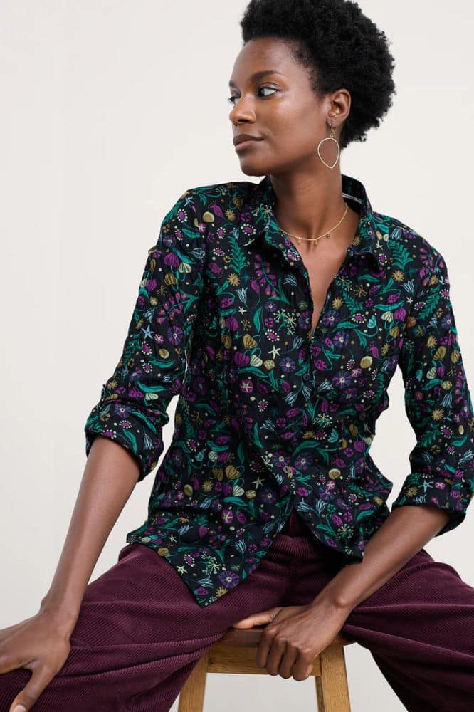 Seasalt Cornwall Larissa Shirt Illuminated Garden Onyx - La Vie en Rose Damesmode Enkhuizen