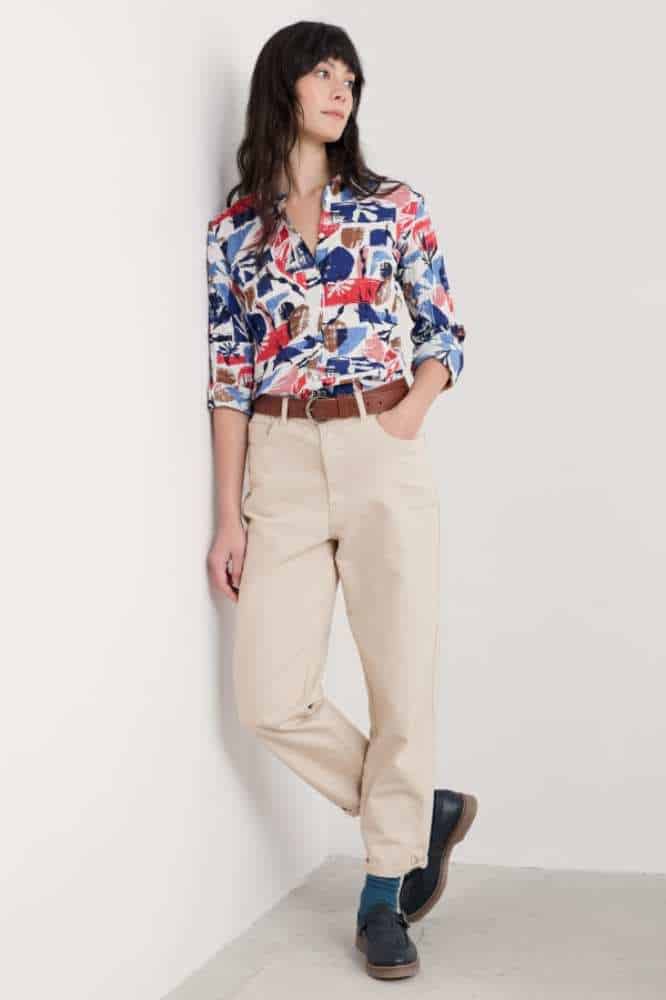Seasalt Cornwall Larissa Shirt Marine Forms Chalk - La Vie en Rose Damesmode