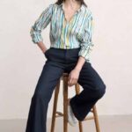 Seasalt Cornwall Larissa Shirt Painterly Stripe Chalk - La Vie en Rose Damesmode