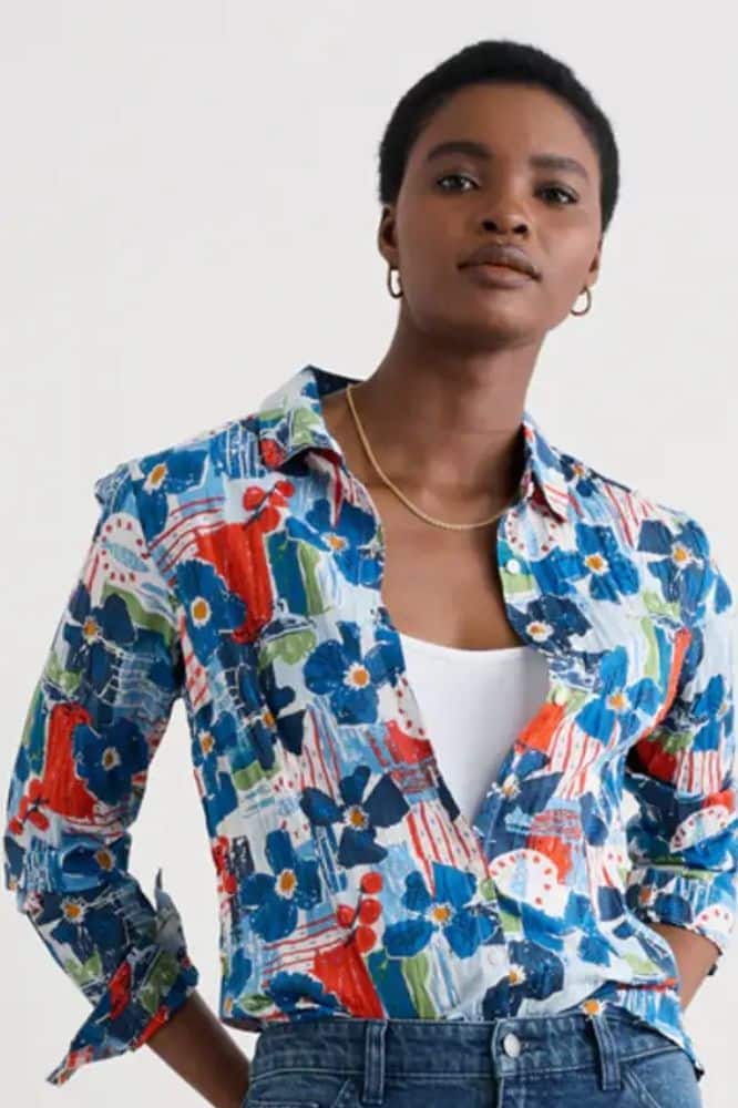 Seasalt Cornwall Larissa Shirt Table Sketch Chalk- La Vie en Rose Damesmode