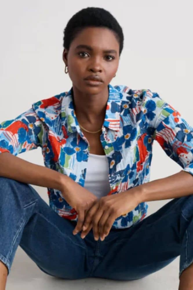 Seasalt Cornwall Larissa Shirt Table Sketch Chalk- La Vie en Rose Damesmode