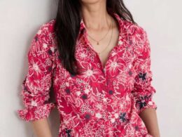Seasalt Cornwall Larissa Shirt Winter Camellia Crimson