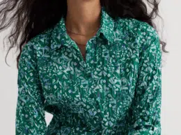 Seasalt Cornwall Larissa Shirt Woodland Floral Dark Stem